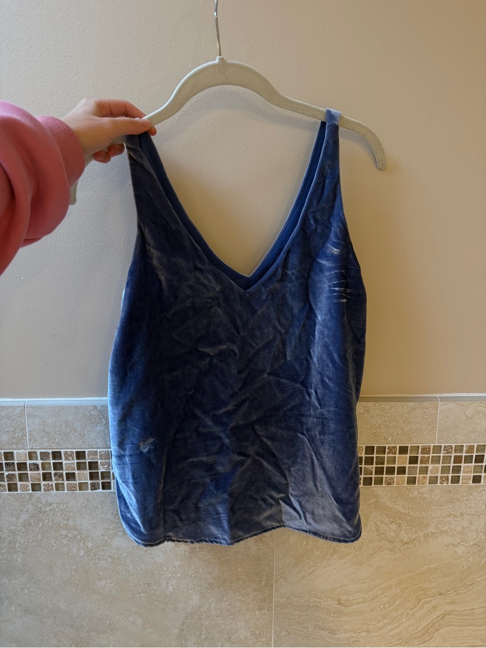 LOFT blue velvet tank top